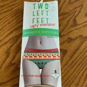 NWT Two Left Feet Ugly Sweater Women’s Hipsters, Sz S (4-6)